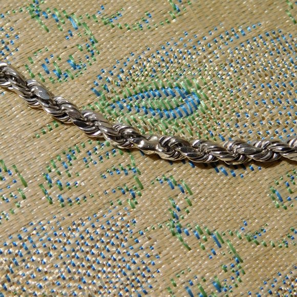 14K White Gold 3 mm Rope Chain Necklace, 25" - Picture 4 of 4